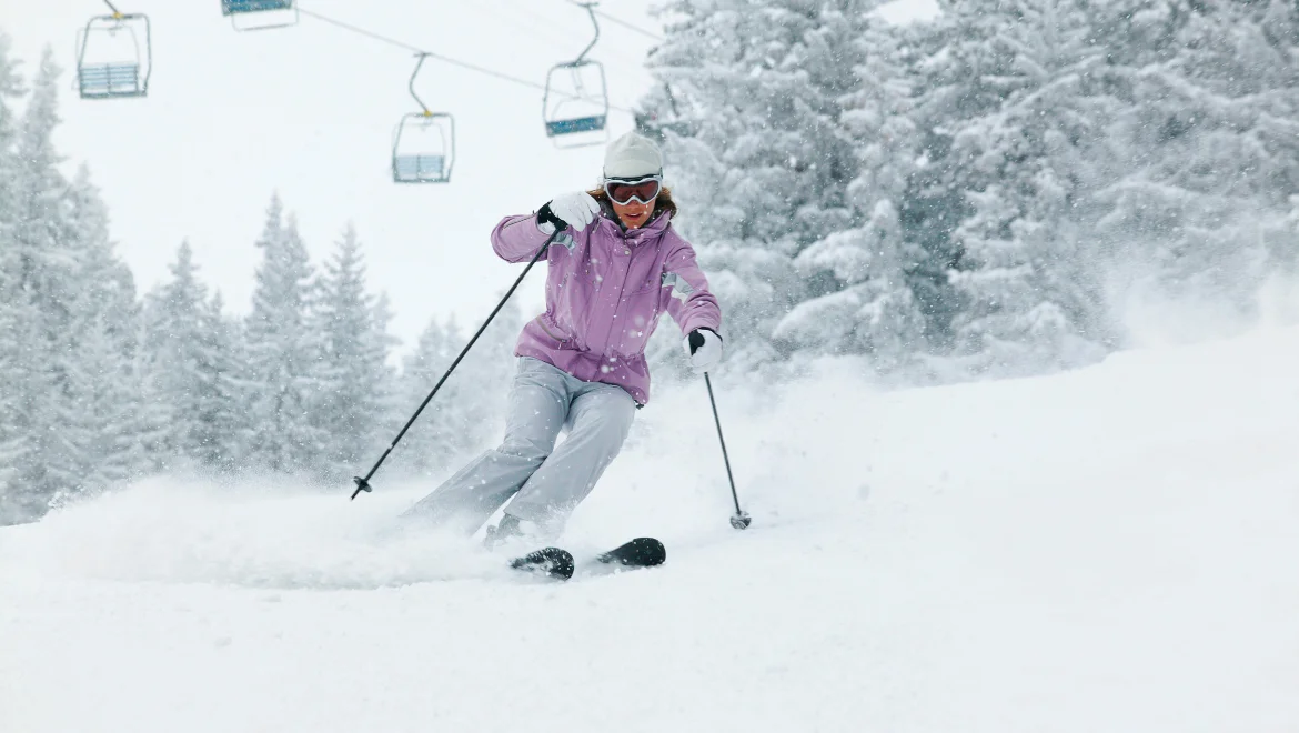 Woman skiing